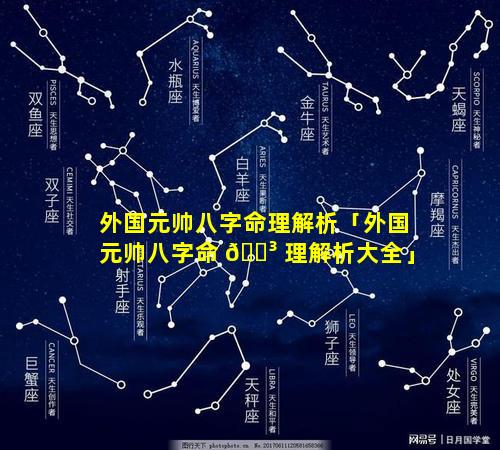 外国元帅八字命理解析「外国元帅八字命 🌳 理解析大全」
